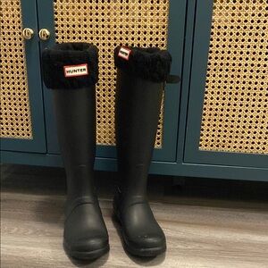 Hunter Black Tall Rain Boots